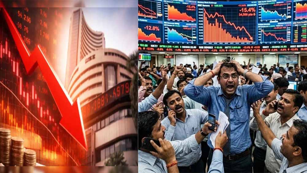 सेंसेक्स 2400 और निफ्टी 700 अंक लुढ़का