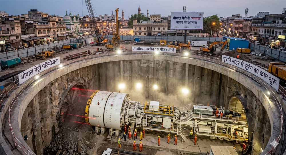 भोपाल मेट्रो का बड़ा कदम: 15 मीटर नीचे पहुंची TBM मशीन, पुराने शहर में बनेगी अंडरग्राउंड सुरंग