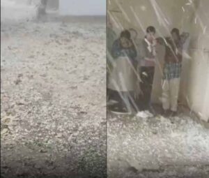 दोपहर बाद बदला मिजाज: ग्वालियर में ओलावृष्टि का कहर, बाइक-कारों के शीशे चकनाचूर