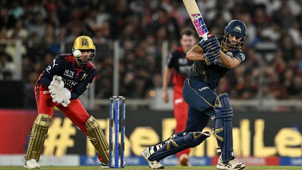 वॉशिंगटन सुंदर के दमदार पचासे से गुजरात टाइटंस 156 रन तक पहुंची, RCB को मिला चुनौतीपूर्ण लक्ष्य