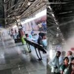 भीषण गर्मी में रेलवे का खास इंतजाम, प्लेटफॉर्म पर फोगर-स्प्रिंकलर से मिल रही ठंडी फुहार