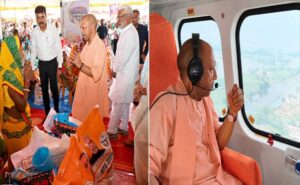 वाराणसी में बाढ़ प्रभावितों के राहत सामग्री वितरण कार्यक्रम में सम्मिलित हुए मुख्यमंत्री योगी आदित्यनाथ