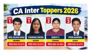 CA Intermediate Toppers 2026: टॉपर्स लिस्ट जारी, 14,818 उम्मीदवारों ने परीक्षा की पास