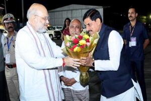 मुख्यमंत्री डॉ. यादव ने केंद्रीय गृह मंत्री  शाह को दी भावभीनी विदाई